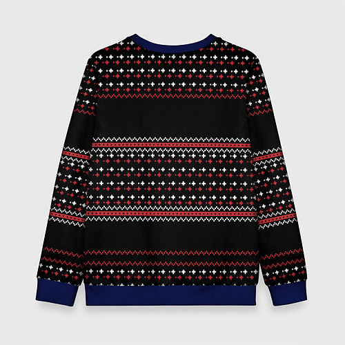 Детский свитшот НОВОГОДНИЙ ПАТТЕРН SWEATER / 3D-Синий – фото 2