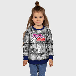 Свитшот детский JOJOS BIZARRE ADVENTURE ЧЁРНО БЕЛОЕ, цвет: 3D-синий — фото 2