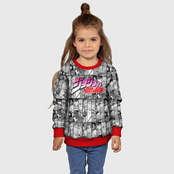 Свитшот детский JOJOS BIZARRE ADVENTURE ЧЁРНО БЕЛОЕ, цвет: 3D-красный — фото 2