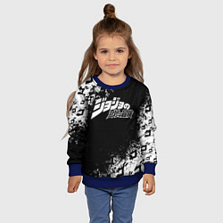 Свитшот детский JOJOS BIZARRE ADVENTURE БРЫЗГИ КРАСОК СИМВОЛЫ, цвет: 3D-синий — фото 2