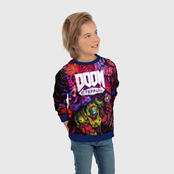 Свитшот детский DOOM ETERNAL ПАЛАЧ РОКА DOOM SLAYER, цвет: 3D-синий — фото 2