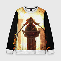 Свитшот детский GOD OF WAR КРАТОС В ЦЕПЯХ, цвет: 3D-белый