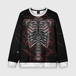 Детский свитшот Биомеханический скелет cyberpunk