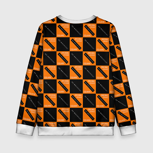 Детский свитшот Black Orange Squares / 3D-Белый – фото 2