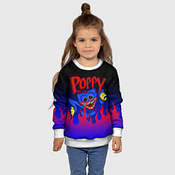 Свитшот детский POPPY PLAYTIME ПОППИ ПЛЕЙТАЙМ ХАГГИ ВАГГИ FIRE, цвет: 3D-белый — фото 2