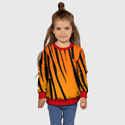 Свитшот детский Шкура тигра диагональ, цвет: 3D-красный — фото 2