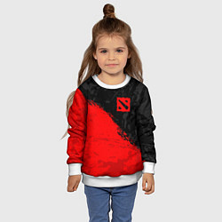 Свитшот детский DOTA 2 RED LOGO, БРЫЗГИ КРАСОК, цвет: 3D-белый — фото 2