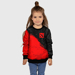 Свитшот детский DOTA 2 RED LOGO, БРЫЗГИ КРАСОК, цвет: 3D-черный — фото 2