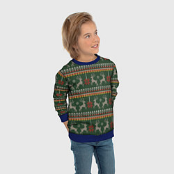 Свитшот детский Новогодний свитер c оленями 1, цвет: 3D-синий — фото 2