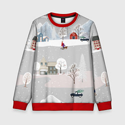 Свитшот детский Нoвoгодние Праздники продолжаются 2022, цвет: 3D-красный