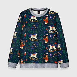 Детский свитшот Рождественский узор Щелкунчик