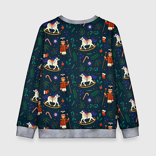 Детский свитшот Рождественский узор Щелкунчик / 3D-Меланж – фото 2