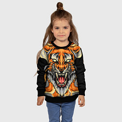 Свитшот детский Символ года тигр в гневе, цвет: 3D-черный — фото 2