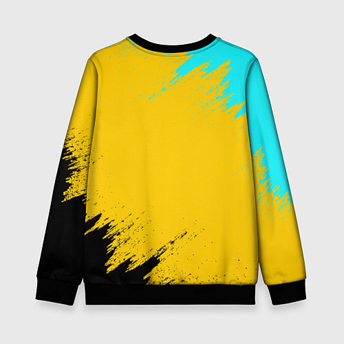 Детский свитшот GEOMETRY DASH SMILE БРЫЗГИ КРАСОК / 3D-Черный – фото 2