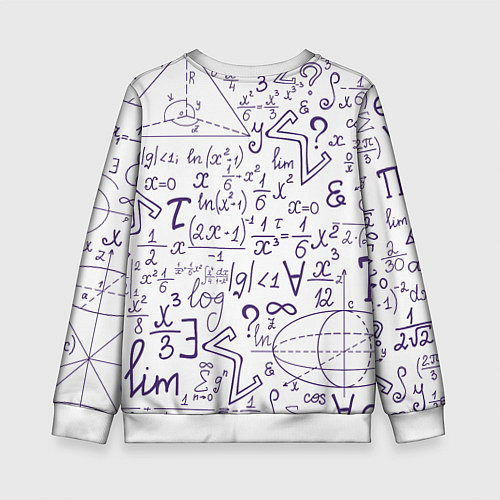 Детский свитшот МАТЕМАТИЧЕСКИЕ ФОРМУЛЫ НАУКА / 3D-Белый – фото 2