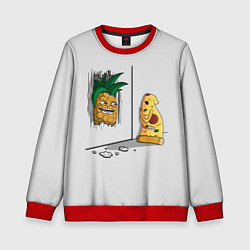 Свитшот детский HERES PINEAPPLE!, цвет: 3D-красный