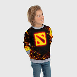 Свитшот детский DOTA 2 FIRE LOGO ДОТА 2 ОГНЕННЫЙ ЛОГО, цвет: 3D-меланж — фото 2