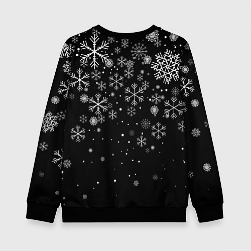Детский свитшот Снежинки - С Новый год / 3D-Черный – фото 2