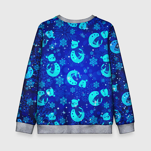 Детский свитшот Заморозки Снеговики во льдах / 3D-Меланж – фото 2