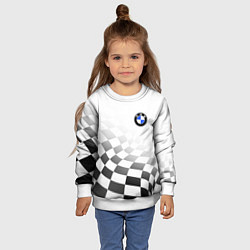 Свитшот детский BMW, БМВ СПОРТ, ФИНИШНЫЙ ФЛАГ, цвет: 3D-белый — фото 2