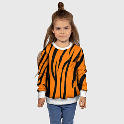 Свитшот детский Текстура тиграtiger, цвет: 3D-белый — фото 2