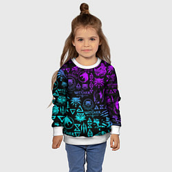 Свитшот детский ВЕДЬМАК ЛОГОБОМБИНГ НЕОН, цвет: 3D-белый — фото 2
