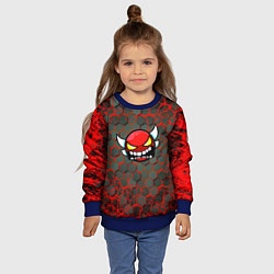 Свитшот детский Geometry Dash красные соты, цвет: 3D-синий — фото 2