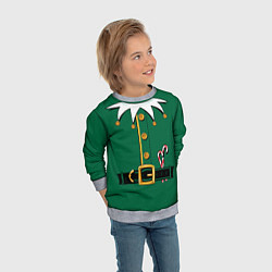 Свитшот детский Christmas Elf Outfit, цвет: 3D-меланж — фото 2