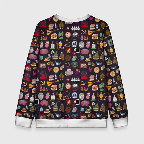 Детский свитшот Российская история и русская культура паттерн / 3D-Белый – фото 2