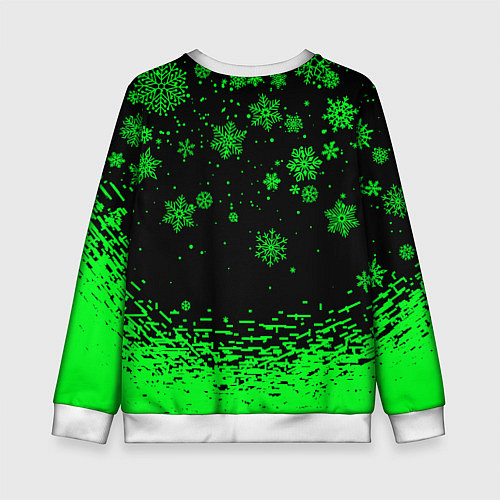 Детский свитшот НОВОГОДНИЙ КРИПЕР МАЙНКРАФТ ЗЕЛЁНЫЙ / 3D-Белый – фото 2