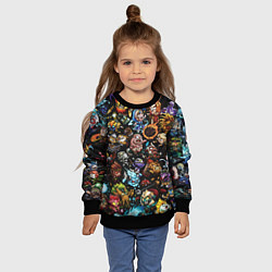 Свитшот детский DOTA 2 ВСЕ ПЕРСОНАЖИ В ЦВЕТЕ, цвет: 3D-черный — фото 2