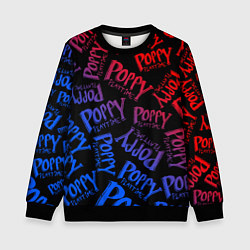 Свитшот детский POPPY PLAYTIME LOGO NEON, ХАГИ ВАГИ, цвет: 3D-черный