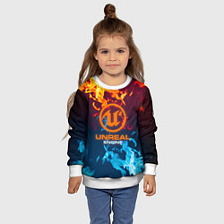 Свитшот детский Unreal Огонь, цвет: 3D-белый — фото 2