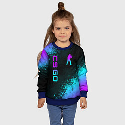 Свитшот детский CS GO NEON SYMBOL STYLE SKIN КС ГО НЕОН, цвет: 3D-синий — фото 2