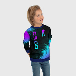 Свитшот детский CS GO NEON SYMBOL STYLE SKIN КС ГО НЕОН, цвет: 3D-синий — фото 2