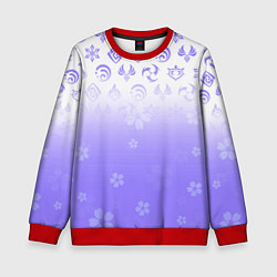 Свитшот детский GENSHIN IMPACT SYMBOL PATTERN SAKURA САКУРА, цвет: 3D-красный
