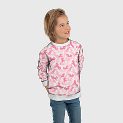 Свитшот детский Розовые Единороги, цвет: 3D-белый — фото 2