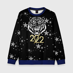 Свитшот детский Символ года тигр 2022 Ура-Ура!, цвет: 3D-синий
