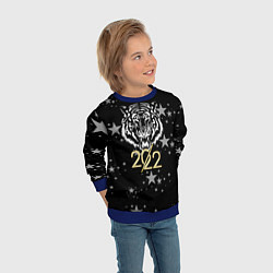 Свитшот детский Символ года тигр 2022 Ура-Ура!, цвет: 3D-синий — фото 2