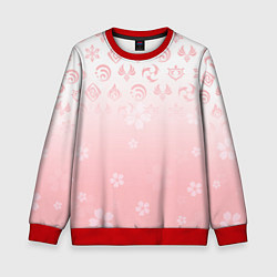 Свитшот детский ГЕНШИН ИМПАКТ ЯПОНИЯ САКУРА ЦВЕТОК, цвет: 3D-красный