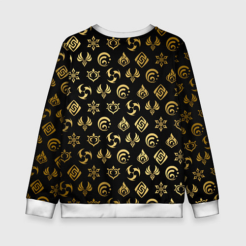 Детский свитшот GOLDEN GENSHIN IMPACT PATTERN ЗОЛОТО ГЕНШИН ИМПАКТ / 3D-Белый – фото 2
