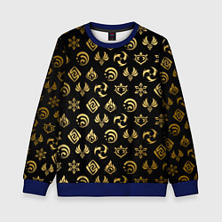 Свитшот детский GOLDEN GENSHIN IMPACT PATTERN ЗОЛОТО ГЕНШИН ИМПАКТ, цвет: 3D-синий