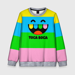 Свитшот детский Toca Boca Logo Тока Бока, цвет: 3D-меланж