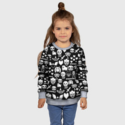 Свитшот детский UNDERTALE PATTERN БЕЛЫЙ, цвет: 3D-меланж — фото 2