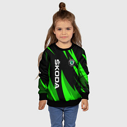 Свитшот детский SKODA Логотип Узор, цвет: 3D-черный — фото 2