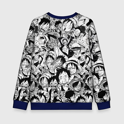 Детский свитшот МАНКИ Д ЛУФФИ ЧЁРНО БЕЛЫЙ / 3D-Синий – фото 2
