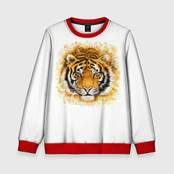 Свитшот детский Дикий Тигр Wild Tiger, цвет: 3D-красный