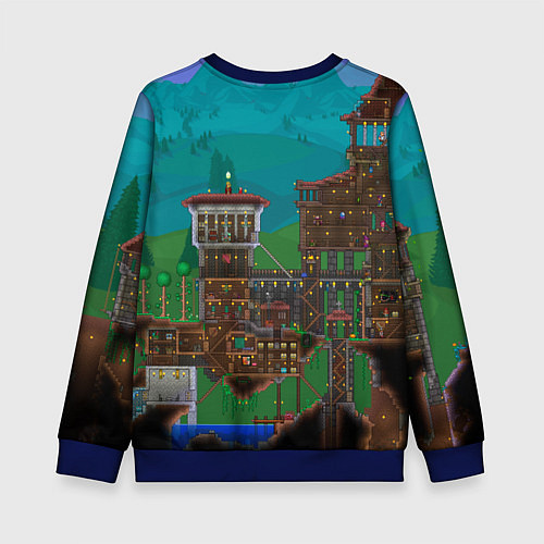 Детский свитшот Дом в Террарии / 3D-Синий – фото 2