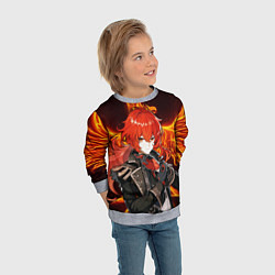 Свитшот детский ОГНЕННЫЙ ФЕНИКС ДИЛЮК, ГЕНШИН ИМПАКТ, цвет: 3D-меланж — фото 2