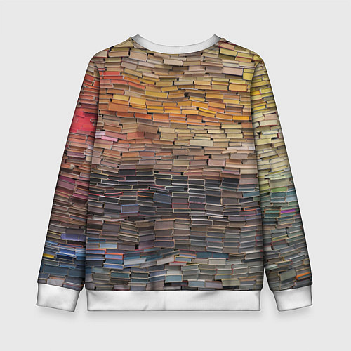 Детский свитшот Книжные кирпичики знаний / 3D-Белый – фото 2